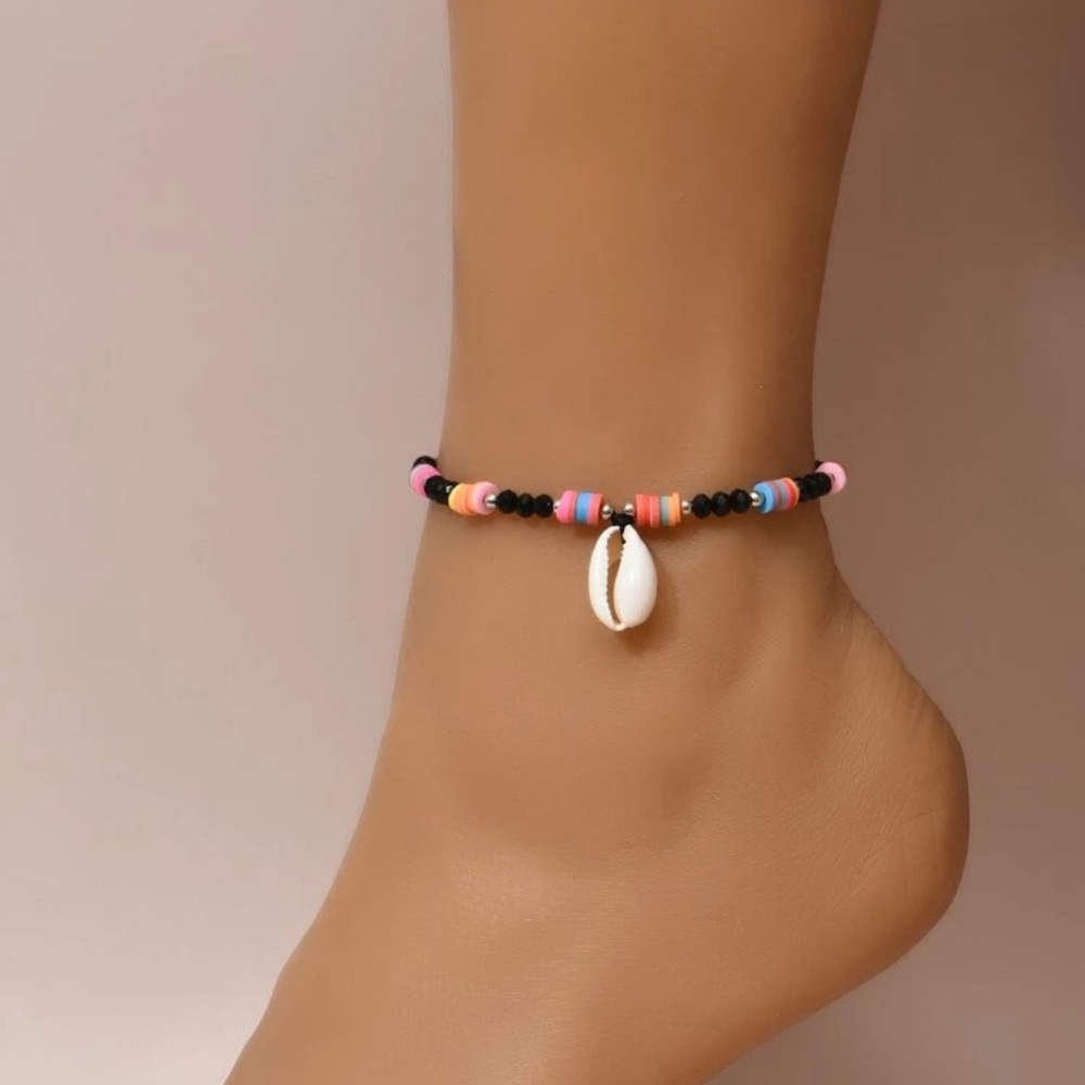 🐚 Awesome Colorful Adjustable Cowrie Puka Seashell Shell Anklet 🐚